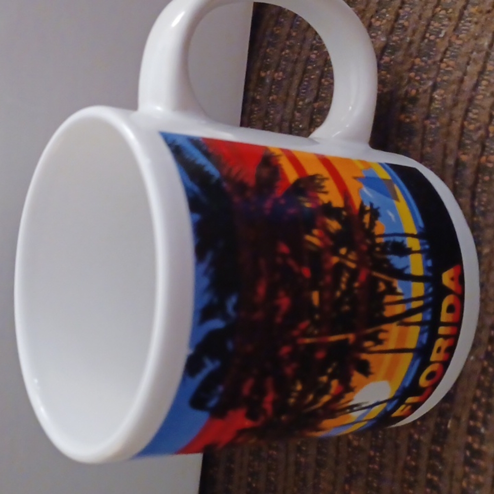 Vintage Florida Souvenir Coffee Mug with Sunset